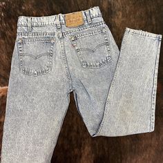 Vintage Levi's Acid Wash Jeans waist: 13.5 hips: 20 rise: 11.5 inseam: 30 ⠀ follow on insta for more! @codylaneco ✨ *all measurements are laying flat + all clothes are vintage and subject to minor flaws | returns + exchanges not accepted on vintage items* ⠀ #westernfashion #vintage  #smallbusiness #westernwear #wrangler #lawmans #vintagewestern #ranchwear #pearlsnap #nfrfashion #nfr #nfrstyle #nfrinspo #rodeo #rodeofashion #ralphlauren #elevatedwestern Fitted Mid-rise Faded Bottoms, Fitted High Waist Faded Bottoms, Fitted Faded Pants With Pockets, Vintage Medium Wash Bottoms For Fall, Vintage Light Wash Bottoms For Fall, Vintage High Rise Bottoms For Fall, 90s Fitted Bottoms With Belt Loops, Vintage Fitted Mid-rise Jeans, Vintage Mid-rise Bottoms With Belt Loops