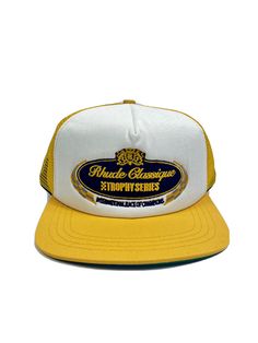 RHUDE TROPHY SERIES EMBROIDERED LOGO YELLOW TRUCKER CAP ONE-SIZE This product data sheet is originally written in English. RHUDE TROPHY SERIES EMBROIDERED LOGO YELLOW TRUCKER CAP ONE-SIZE ALL PRICES ARE FIRM. WE DO NOT RESPOND TO MESSAGES REGARDING OFFERS THANK YOU. DHL EXPRESS INTERNATIONAL IS AVAILABLE ON REQUEST FOR ADDITIONAL COST. Otherwise we use Royal Mail Signed for services or Parcel Force (GMS) for international services. WE HAVE DIFFERENT DESIGNER ITEMS LISTED IN OUR EBAY SHOP. PLEASE Yellow Snapback Hat With Embroidered Logo, Yellow Embroidered Snapback Hat, Vintage Yellow Baseball Cap Trucker Hat, Vintage White Trucker Hat With Embroidered Logo, Vintage Yellow Trucker Baseball Cap, Vintage Yellow Snapback Trucker Hat, Vintage Yellow Trucker Hat, Yellow Vintage Trucker Hat, Vintage Yellow Snapback Baseball Cap