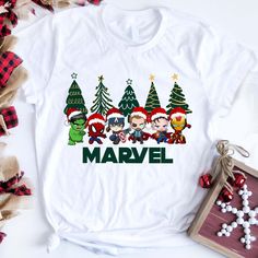 Chibi Avengers Shirt, Avengers Christmas Shirt Cute Christmas Shirts For Boys, Chibi Avengers, Christmas Marvel, Avengers Christmas, Avengers Shirt, Cute Christmas Shirts, Marvel Shirt, Cute Family, Disney Christmas