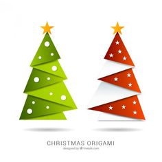 Download deze Gratis Vector over Kerstmis Origami en ontdek meer dan 15 Miljoen Professionele Grafische Middelen op Freepik . Origami Vector, Origami Christmas Tree, Paper Christmas Ornaments, Christmas Origami, Christmas Paper Crafts, 카드 디자인, Paper Christmas Tree, Christmas Card Crafts, Seni Origami