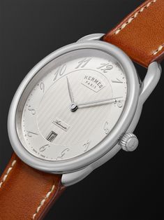 Shop HERMÈS TIMEPIECES Arceau Automatic 40mm Stainless Steel and Leather Watch, Ref. No. 055473WW00, Explore the latest in-season HERMÈS TIMEPIECES collection today on MR PORTER Timeless Watches With Subdials, Timeless Business Watches, Timeless Watches With Diamond Hour Markers, White Gold Watches With Timeless Design For Formal Occasions, Formal White Gold Watch With Timeless Design, Luxury White Gold Business Watch, Classic Silver Watch With Timeless Design, Luxury Watches With Timeless Round Design, Classic Watches With Diamond Hour Markers