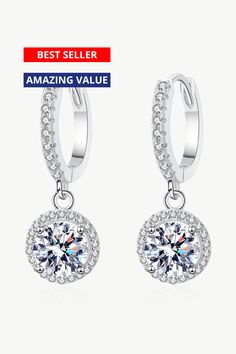 Best Round Diamond Drop Earrings Gift Trends for Women | BEST Diamond Earrings Jewelry Gifts for Women | #1 Best Most Top Trendy Trending 2 Carat Round Diamond Drop Earrings for Wedding Party Holiday Jewelry Gift for Women, Ladies, Mother | MASON New York Brilliant Cut Drop Bridal Earrings, Formal Round Crystal Earrings With Halo Design, Formal White Gold Crystal Earrings With Halo Design, Luxury Round Crystal Earrings, Classic Crystal Earrings With Halo Design, Elegant White Halo Hoop Earrings, Dazzling White Bridal Earrings, Luxury Silver Bridal Earrings With Halo Setting, Round Halo Setting Earrings