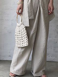 Plain Casual Pants Lady Dior Bag, Summer Colors, Daily Fashion, Casual Pants, Gray Color, Cotton Blend, Grey, Pants, Clothes