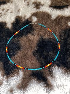 western beaded necklace, can be long or worse as a choker Western Turquoise Beaded Necklace With Round Beads, Southwestern Style Multicolor Beaded Chain Jewelry, Southwestern Multicolor Beaded Chain Jewelry, Multicolor Southwestern Beaded Chain Jewelry, Multicolor Southwestern Style Beaded Chain Jewelry, Southwestern Multicolor Beaded Jewelry, Southwestern Adjustable Jewelry With Colorful Beads, Southwestern Beaded Chain Jewelry For Festivals, Southwestern Style Beaded Chain Jewelry For Festival