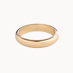 This classic Personalised Band Ring is a symbol of the eternal nature of love. Choose your preferred metal and a personalised engraved message known only to you on the inside.18K Champagne Gold Plated, 925 Sterling Silver or 18K Rose Gold PlatedHand engraved in our Paris workshopSent with love in a complimentary gift boxAny slight variations in lettering depth, spacing and alignment from the examples shown are part of the aesthetic and originality of the piece Timeless Engraved Promise Ring, Timeless Engraved Round Band Promise Ring, Classic Engraved Promise Jewelry, Elegant Couple Rings With Engraving Option For Wedding, Rose Gold Engraved Ring, Hallmarked, Rose Gold Engraved Ring With Hallmark, Elegant Engraved Couple Rings For Promise, Engraved Round Band Promise Ring, Timeless Rose Gold Engraved Ring For Gift