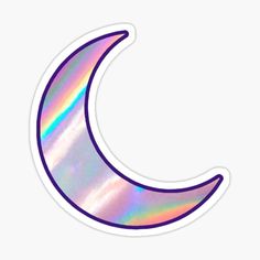 a rainbow crescent sticker on a white background