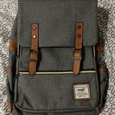 Brand New Book Bag. Trendy Gray Rectangular Backpack, Trendy Rectangular Gray Backpack, Gray Backpack Shoulder Bag For School, Trendy Laptop Bag For Everyday And Back To School, Gray School Bag With Adjustable Strap, Trendy Gray Satchel For Daily Use, Trendy Gray Travel Bag, Casual Gray Satchel Backpack, Trendy Gray Standard Backpack