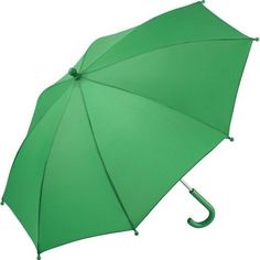 an open green umbrella on a white background