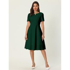 This dress can be a perfect addition to almost any outfit from formal to daily wear, great for work, meeting, office, businesses, work, party, cocktail, wedding, casual, daily dressing, etc. Pair with delicate necklace and heels for a chic office look. Comfortable and classic, this sheath dress is perfect on its own or as a layer under a blazer or jacket. Green Knee-length Midi Dress For Formal Events, Formal Green Knee-length Midi Dress, Classic Solid Color Midi Dress For Semi-formal Occasions, Knee-length Solid Color Office Dresses, Solid Color Knee-length Office Dresses, Office A-line Midi Dress In Solid Color, Knee-length Dress For Business Casual, Classic A-line Midi Dress For Office, Solid A-line Midi Dress For Office