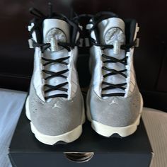 Never Worn Jordan 6 Rings Youth Size 6. Black, White And Grey. Casual Silver Basketball Shoes For Streetwear, Shoes Nike Jordan, Green Basketball Shoes, Metallic Gold Shoes, Nike Kids Shoes, Nike Shoes For Boys, Baby Boy Nike, Toddler Nike Shoes, Air Max 90 Leather