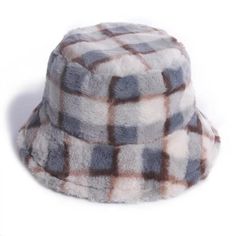 Our vintage plaid bucket hat is warm, soft, and very comfortable on the head. A stylish and vintage piece to complete your look.   Product details: Headhood: 57-58CM Material: Polyester   HOW TO CARE: Do not machine dry, it is best recommended to hand wash Plaid Bucket Hat, Blue Bucket Hat, Winter Headwear, Bucket Hat Women, Faux Fur Hat, Wool Berets, Fisherman Hat, Fur Hat, Winter Hats For Women