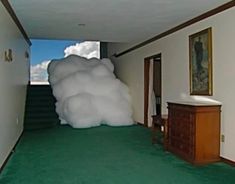 there is a giant cloud in the hallway