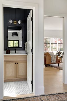 an open door leading into a living room