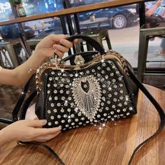 Fashion Diamonds Women's Handbags Rhinestone Bag, Bag Suitcase, Frame Bag, Leather Handbags Women, Luxury Diamonds, Crossbody Bag Women, Mobile Phone Bag, Casual Tote, Women's Handbags