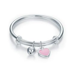 Newborn Girl 999 Pure Silver Pink Heart Baby Bangle -----Come with Gift Box. ------ *Description: Weight: 12 grams Circumference: 11.5 cm - 14.5 cm (Adjustable) Diameter: 4 cm - 5 cm (Adjustable) Metal: 999 Pure Silver Gender: Baby Girl Finish: Highly Polished Stamp: 999 Estimated USPS send from US (7 - 10 Business Days) Newborn Girl 999 Pure Silver Pink Heart Baby Bangle, baby bracelet, girl bangle, girl heart bracelet Cute Silver Bracelets With Heart Charm, Adjustable White Gold Heart Bracelet For Mother's Day, Adjustable White Gold Heart Bracelet, Adjustable Heart-shaped White Gold Charm Bracelet, Pink Heart-shaped Sterling Silver Bracelets, Pink Heart-shaped Sterling Silver Bracelet, Silver Heart Charm Bracelet For Birthday, Silver Heart Bracelets For Birthday, Adjustable Silver Bangle For Birthday