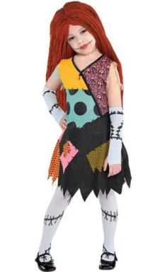 Little Girls Sally Costume - The Nightmare Before Christmas | Party City Nightmare Before Christmas Girl, Ghouls Night, Nightmare Before Christmas Characters, 12 Birthday, Costume Disney, Sally Nightmare