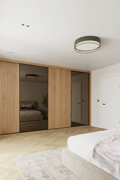 Built-in sliding door wardrobe with sliding doors Built In Wardrobe Sliding Doors, Wardrobe Sliding Door Design, Wardrobes For Bedrooms, Wardrobe Design Bedroom Sliding, Sliding Doors Wardrobe, Timber Sliding Doors, Sliding Door Wardrobe Designs