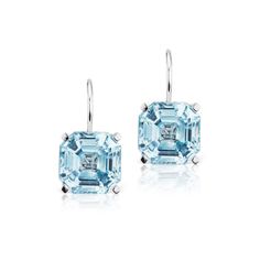 These octagonal drop earrings in white gold feature prong set crisp asscher cut blue topaz. 14K white gold 11.08tcw blue topaz Dimensions: 0.75" x 0.37" All sale items are final sale. Exchanges can be made for credit in-store and for credit online only. Jane Taylor, Aquamarine Earrings, Yellow Gemstones, Blue Topaz Earrings, Jewelry Care Instructions, Asscher Cut, Topaz Earrings, Aquamarine Gemstone, Anniversary Bands