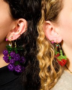 Ok, so these fruit earrings are really quite spectacular. BURSTING with sparkle, dazzle and all around goddess of harvest vibes. Now being offered in mini! Length: 1.75" Made by hand to order. Jewelry will ship 2-3 weeks from order date (if not sooner!) Whimsical Earrings For Festivals, Whimsical Party Jewelry With Matching Earrings, Whimsical Nickel-free Jewelry For Party, Handmade Cluster Earrings For Party, Goddess Of Harvest, Fruit Earrings, Gold Stud Earrings, Quiet Luxury, Gold Earrings Studs