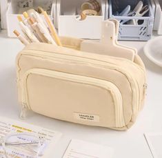 Material: Nylon Color: 4 Colors Size: 21x13x7cm/8.26x5.11x2.75in Package list: 1pc Pen Case(Not include any other accessories) Pencil Bag Aesthetic, Bag Aesthetic School, Canvas Pencil Case, School Supplies Organization, Aesthetic School, Korean Stationery, Girl Korean, Pencil Bag, Bags Aesthetic