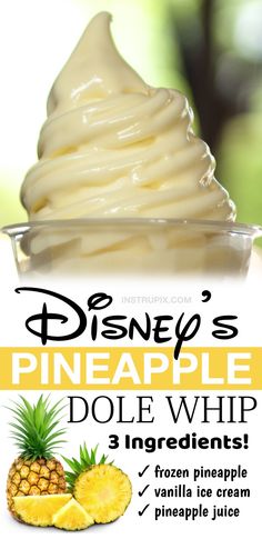 an advertisement for pineapple dole whip