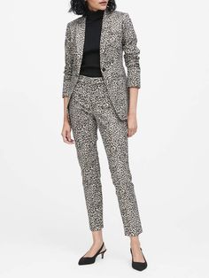 Banana Republic Long and Lean-Fit Metallic Leopard Blazer Leopard Blazer, Women's Suits, Create Outfits, Airport Style, Suits For Women