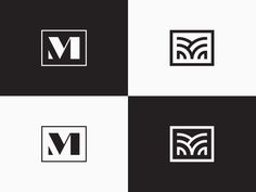 four different logos with the letter m