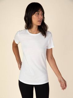 Sustainable Womens Clothing, More Feminine, White Crew Neck, Boxy Tee, Go Ahead, Creamy White, Crew Neck Tee, V Neck Tee, Every Day