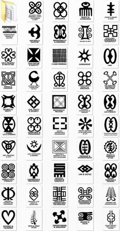 an image of some type of symbols that are in different shapes and sizes, including the letters