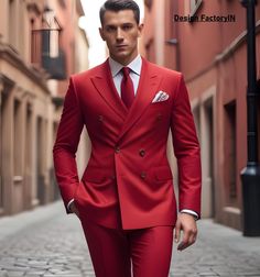 DOUBLE BREASTED SUIT, Red 2 Piece Suit, Wedding Suit, Groom Suit, Men 2 Piece Suit This is new modern Slim fit 3D Cut style which give you look slimmer and smarter. Color - Red Jacket and vest are lined with 100% Satin Notch Lapel, Two Pockets at bottom of jacket and one inside. Free Express Shipping all over the world. Red Fitted Suit For Groom, Fitted Red Suit For Groom, Classic Red Suits For Groom, Classic Red Suit For Groom, Red Tuxedo Style Three-piece Suit For Groom, Red Notch Lapel Suits For Groom, Red Three-piece Suit With Notch Lapel For Groom, Red Three-piece Suit With Suit Collar For Business, Red Notch Lapel Suits For Grooms