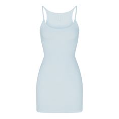 COTTON RIB MINI CAMI DRESS | OPAL Ribbed Mini Dress For Loungewear, Ribbed Stretch Mini Length Tank Top, Ribbed Stretch Mini Tank Top, Stretch Ribbed Mini Length Tank Top, Stretch Ribbed Cropped Tank Top, Casual Solid Mini Dress With Seamless Detail, Casual Solid Seamless Mini Dress, Fitted Solid Color Mini Dress For Loungewear, Ribbed Mini Dress With Scoop Neck