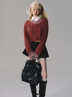 ❤︎Gradient cable knit + short knit skirt + long knit skirt❤︎
This item will take 3-4 weeks to ship. Fitted Sweater Outfit, Cable Knit Outfit, Japan Fall Fashion, Fitted Sweater Outfits, Knit Fashion Runway, Long Knit Skirt, Tricotin Long, Red Cable Knit Sweater, Long Knit