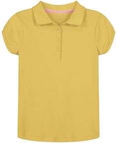 PRICES MAY VARY. Short Sleeve Uniform Polo with Two Button Placket Basic Solid Color Collared Shirt, Basic Solid Collared Shirt, Polo Collar Top With Button Closure, Solid Color School Top With Button Closure, Solid Color Polo Collar Top With Buttons, School Collared Polo Shirt, Solid Polo Shirt With Buttons, Girls School Uniform, Pique Fabric