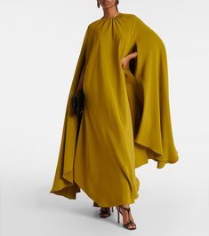 Silk-blend cady kaftan in green - Tom Ford | Mytheresa Tom Ford Clothing, Cape Dress, Fashion Deals, Dress Evening, Green Silk, High End Fashion, Tom Ford, Clothing And Shoes, Color Design