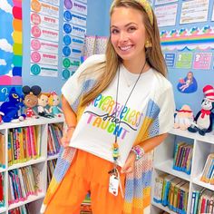 Check out our cute teacher shirt. Our custom Nevertheless She Taught Rainbow bright tshirt is perfect for elementary, middle, and high school teachers life. This inspirational teacher tshirt is a reminder that In spite of adversity in the classroom teachers are teaching nevertheless. This shirt was created to encourage teachers to keep going, continue making a difference, and to never give up! This empowerment shirt is perfect teacher tee to add to your wardrobe. Whether you're a new, history, k Teaching Shirts, Teacher Mom, Teacher Inspiration, Teacher Outfit, High School Teacher, Teacher Tees, Oversized Pullover, Preschool Teacher, Retro Shirts