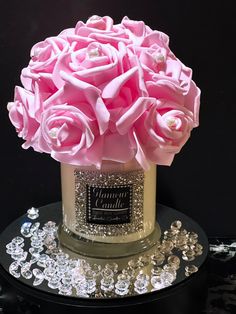 Pink Glamour Candle - Scandal Candles Co. Dior Cake, Girly Candles, Marilyn Monroe Birthday, Glam Candles, Glam Ideas, Candle Jar Labels, Wrapping Inspiration, Pink Glamour, Diamond Party