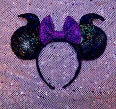 Handmade Maleficent inspired Mickey ears headband Mickey Ears Headband, 34th Birthday, Ears Headband, Turban Headbands, Birthday Wishlist, Mickey Ears, Ear Headbands, Maleficent, Hair Accessories Headbands