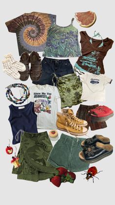 Clothes Shuffles, Earthy Grunge, Grunge Fits, Summer Grunge, Grunge Clothes, College Fits, College Fashion