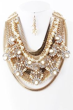 I AM QUEEN STATEMENT NECKLACE · Lavish Snobz · Online Store Powered by Storenvy Chic Jeweled Jewelry, Metal Chain Bib Necklaces, Metal Bib Necklaces With Chain, Metal Bib Necklace With Chain, Elegant Metal Choker, Gold Bib Necklace Costume Jewelry, Gold Costume Jewelry Bib Necklace, Gold Beaded Costume Jewelry Necklace, Chic Bling Jewelry For Gifts