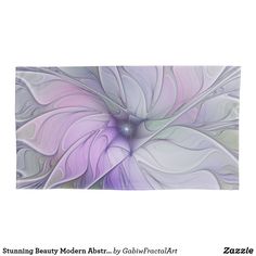 an abstract art piece with white and purple flowers in the center, on a white background