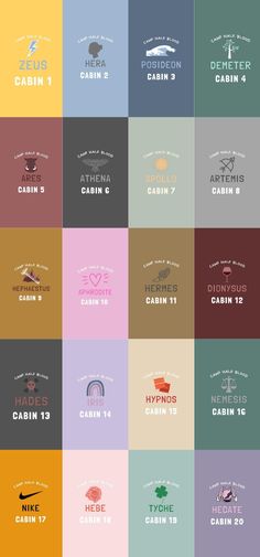 an image of the logos for different types of food and drink items, all in different colors