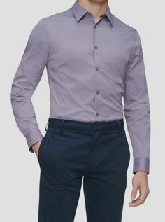 $69 Calvin Klein Men Purple Long-Sleeve Button Down Dress Shirt Size XL Description Versatile solid styling in a diverse array of seasonal colors Provides ultimate comfort by stretching as you move Extra soft cotton stretch blend for a smooth, flexible feel Point collar and button-front Long sleeves and button barrel cuffs Embroidered CK logo and shirttail hem Cotton/polyamide/elastane Machine washable Imported About Us We sell only 100% authentic clothing from new with tags to gently used. We h Mens Lavender Dress Shirt Outfit, Boys Dressing Style, Boys Dressing, John Proctor, Ck Logo, Shirt Dress Outfit, Dressing Style, Button Down Dress Shirt, Calvin Klein Men