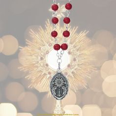 Description: Deepen your relationship with Jesus and embrace His love with the Blessed Sacrament Chaplet. This cherished sacramental item features 33 red glass beads, symbolizing the 33 years of Christ's life on earth, and a beautifully crafted medal. Carry it with you as a prayerful reminder to seek solace, guidance, and protection through the Blessed Sacrament. Let this sacred chaplet become a profound channel for your devotion, allowing you to draw closer to His eternal love. Dimensions: Meda The Blessed Sacrament, Blessed Sacrament, Relationship With Jesus, Church Furniture, Church Candles, Christmas Church, How To Pray, Divine Love, Life On Earth