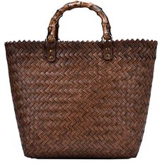 Super Large Capacity Retro Bamboo Straw Woven Rattan Tote Bag * Color: Brown * Rattan,Straw,Bamboo * Size: 12.75 X 11.81 X 5.91 Inches Woven Beach Bag, Coach Zip Top Tote, Woven Beach Bags, Vegetable Basket, Straw Handbags, Large Leather Tote, Small Tote Bag, Woven Rattan, Straw Tote