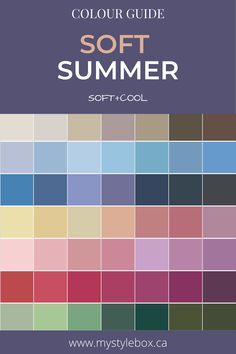 Muted Summer Colour Palette, Palette Summer Soft, Summer Colour Palette Outfits, Soft Summer Best Colors, Soft Summer Inspiration, Soft Summer Color Palette Outfits Capsule Wardrobe, Soft Summer Color Palette Clothes