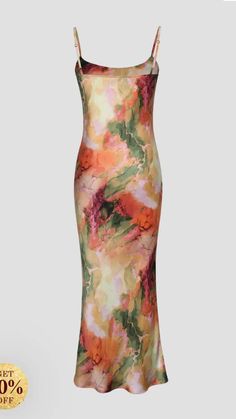 Summer Midi Cocktail Dress, Slip Dress Design, Abstract Dress Fashion, Printed One Piece Dress, Abstract Dresses, Abstract Print Fashion, Printed Slip Dress, Slip Dress Midi, Slip Dress Outfit