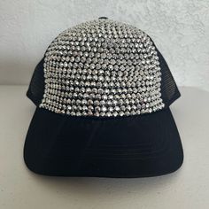 New With Tags Mudd Studded Adjustable Baseball Cap. Rare Discontinued Style! Adjustable Rhinestone Baseball Cap For Party, Silver Party Hat, One Size Fits Most, Silver Party Hat One Size Fits Most, Adjustable Black Hats With Rhinestones, Adjustable Silver Baseball Cap, Adjustable Black Hat With Rhinestones, Silver Adjustable Baseball Cap, Black Adjustable Embellished Hats, Adjustable Silver Bling Hat