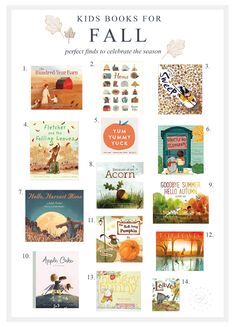 children's books for fall are featured in this page, with the title above it