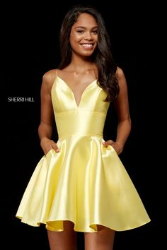 Sherri Hill 52379 Dress - Formal Approach - Sherri Hill Authorized Sherri Hill Short Dresses, Short Satin Dress, Sherri Hill Prom Dresses, Prom Dress Stores, Prom Dress Styles, Satin Short, Prom Designs, Designer Prom Dresses, Sherri Hill Dresses