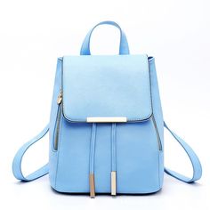 Women Backpack High Quality - Julie bags Blue School Bag, Blue Backpacks, Leather School Backpack, Leather School Bag, Luxury Backpack, Backpack Fashion, Women Leather Backpack, School Bags For Girls, Blue Backpack